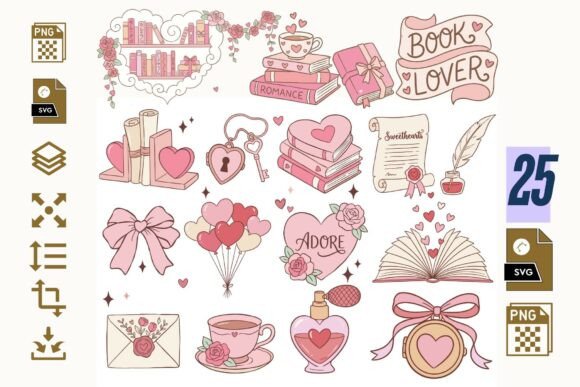 Book Lover Coquette Clipart: A Designer's Asset Guide