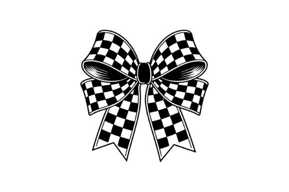 Checkered Racing Pattern Ribbon Bow: A Designer's Take