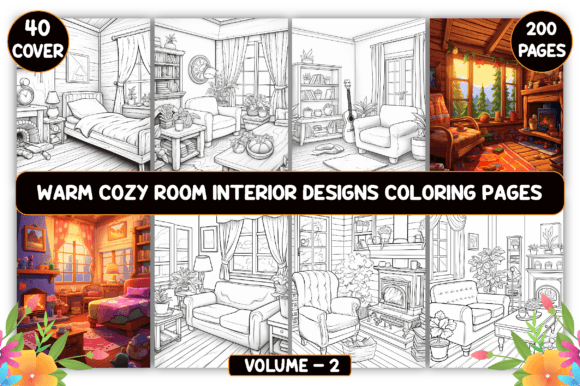 Cozy Room Interior Coloring Pages: A Designer's Escape