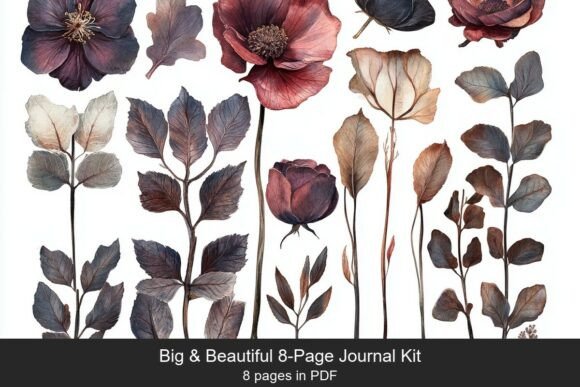 Dark Floral Junk Journal Kit: Moody Botanicals for Deep Storytelling