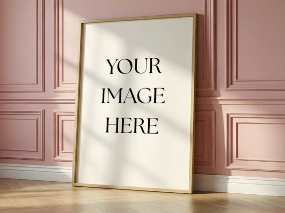 Elevate Your Artwork with the Pink Wall Panel Frame Mockup