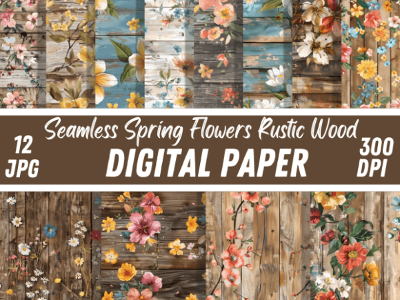 Embrace Natural Charm: Spring Flowers Rustic Wooden Backgrounds