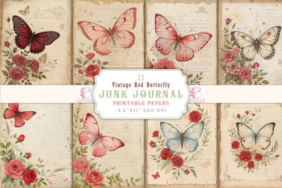 Embracing Nostalgia: The Timeless Appeal of Red Butterfly Junk Journal Pages