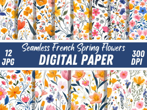 French Spring Garden Blossoms Patterns: A Digital Design Toolkit