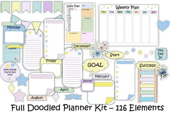 Full Planner Kit PNGs 116 Elements: A Closer Look