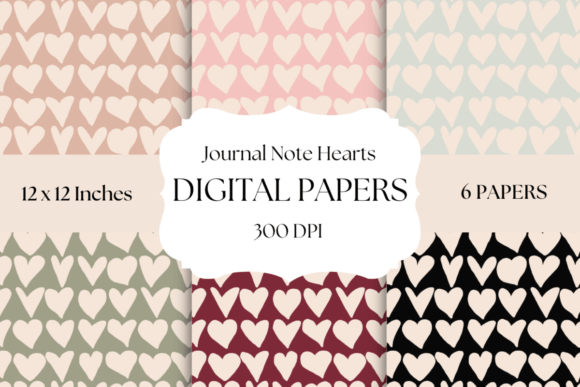 Journal Note Hearts Digital Papers: A Creative Toolkit