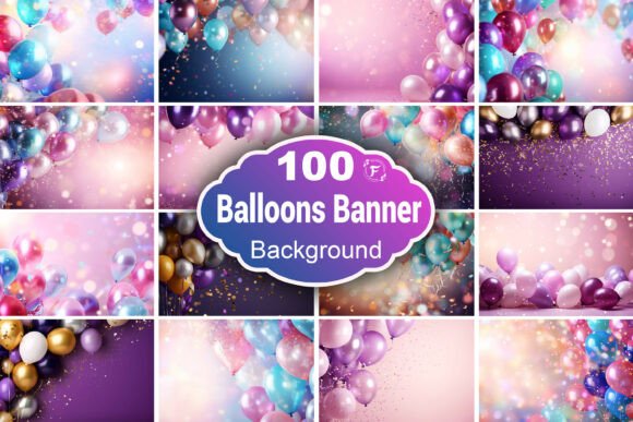 Make Every Celebration Pop with the Balloon Banner Background Bundle