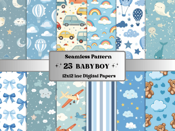 Seamless Baby Boy Pattern Paper: Crafting a Cohesive Nursery Aesthetic