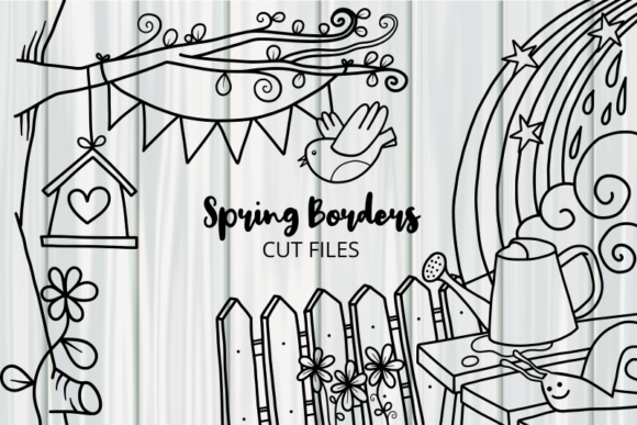 Spring Borders Cut Files: Line Art for Every Project