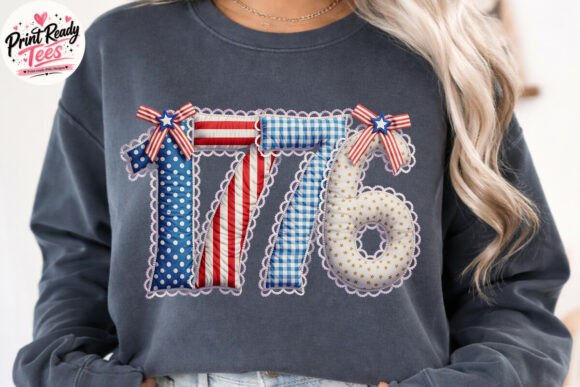 Trendy Patchwork 1776 USA Patriotic PNG: A Modern Craft