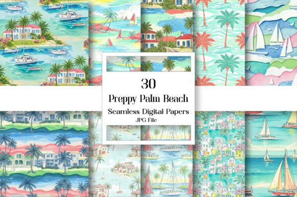 Tropical Luxury: Using Preppy Palm Beach Digital Paper