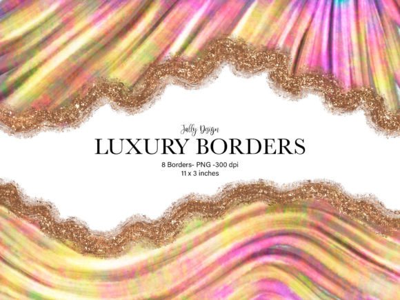 Unleash Creative Sparkle with Iridescent Foil Borders Clip Art
