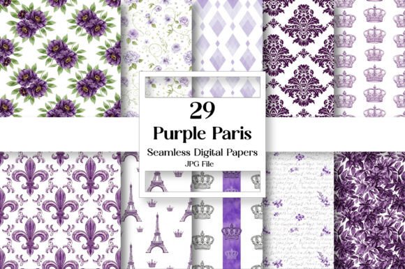 Unleashing Parisian Charm: The Purple Paris Digital Paper Bundle