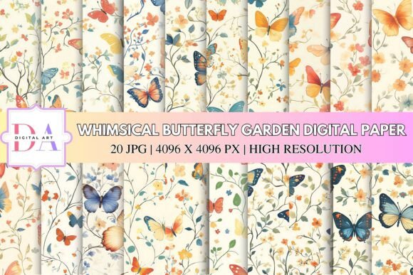Whimsical Butterfly Garden Digital Paper: A Designer's Spring Palette